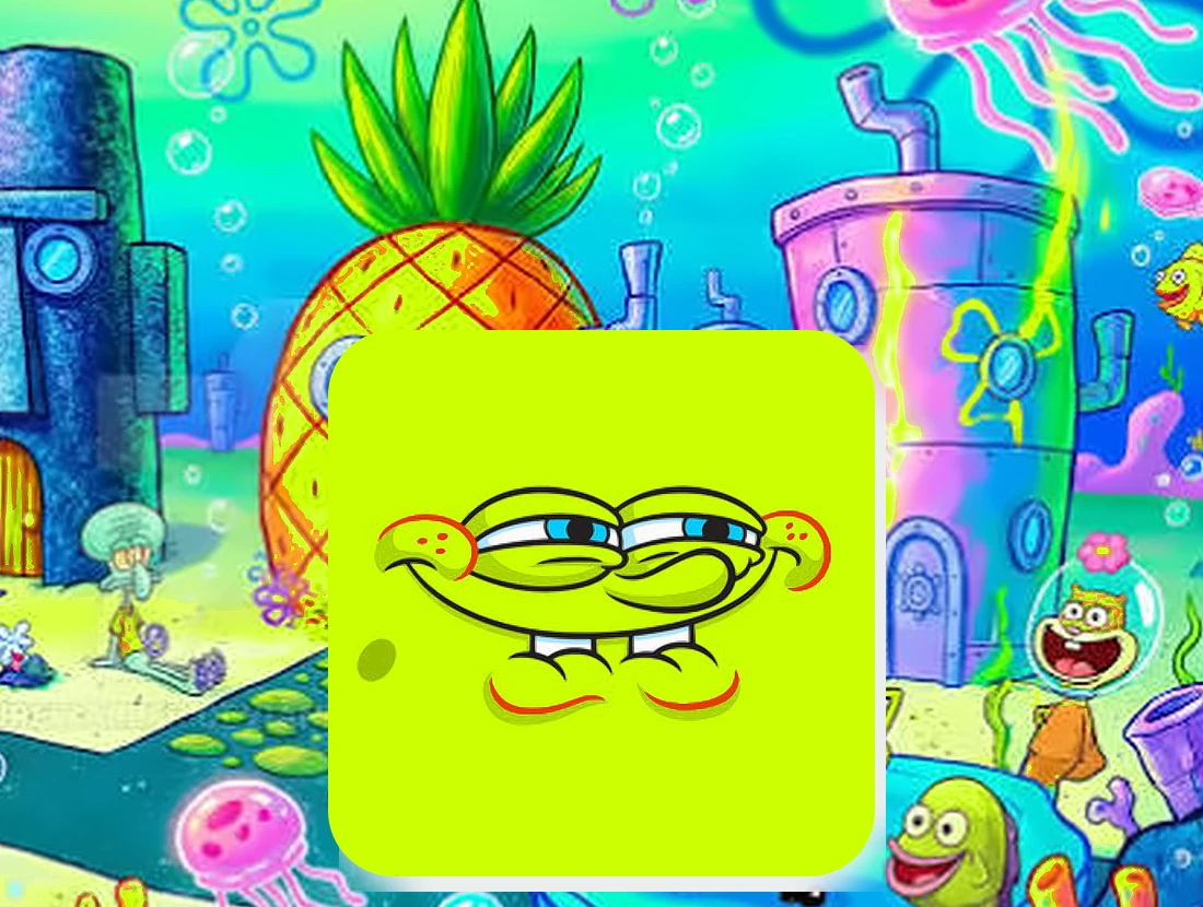 PonsBob in Bikini Bottom — lime sponge banner